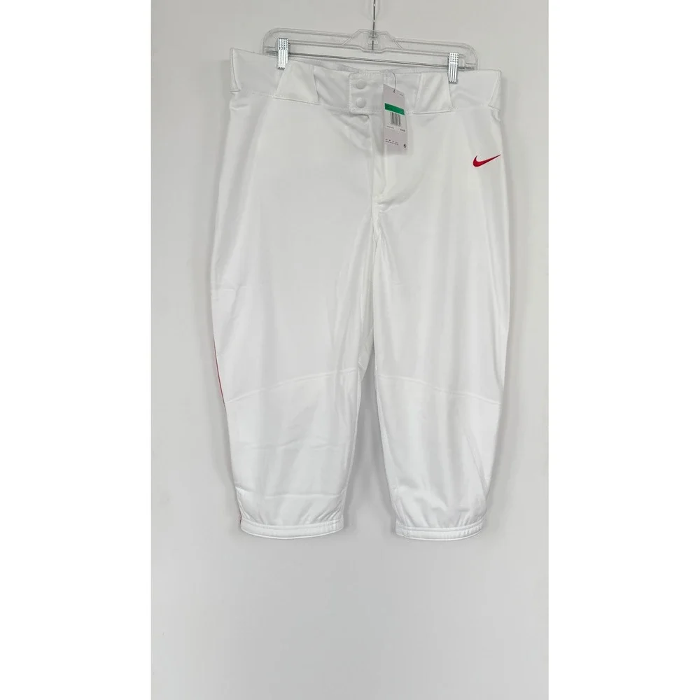 Nike Baseball Softball Knicker Pants White Red Stripe Dri-FIT Mens XL  Athletic